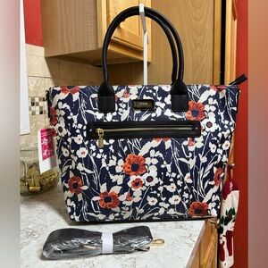 Trina Turks Floral Large Shopper Bag, New with Tag, Blue